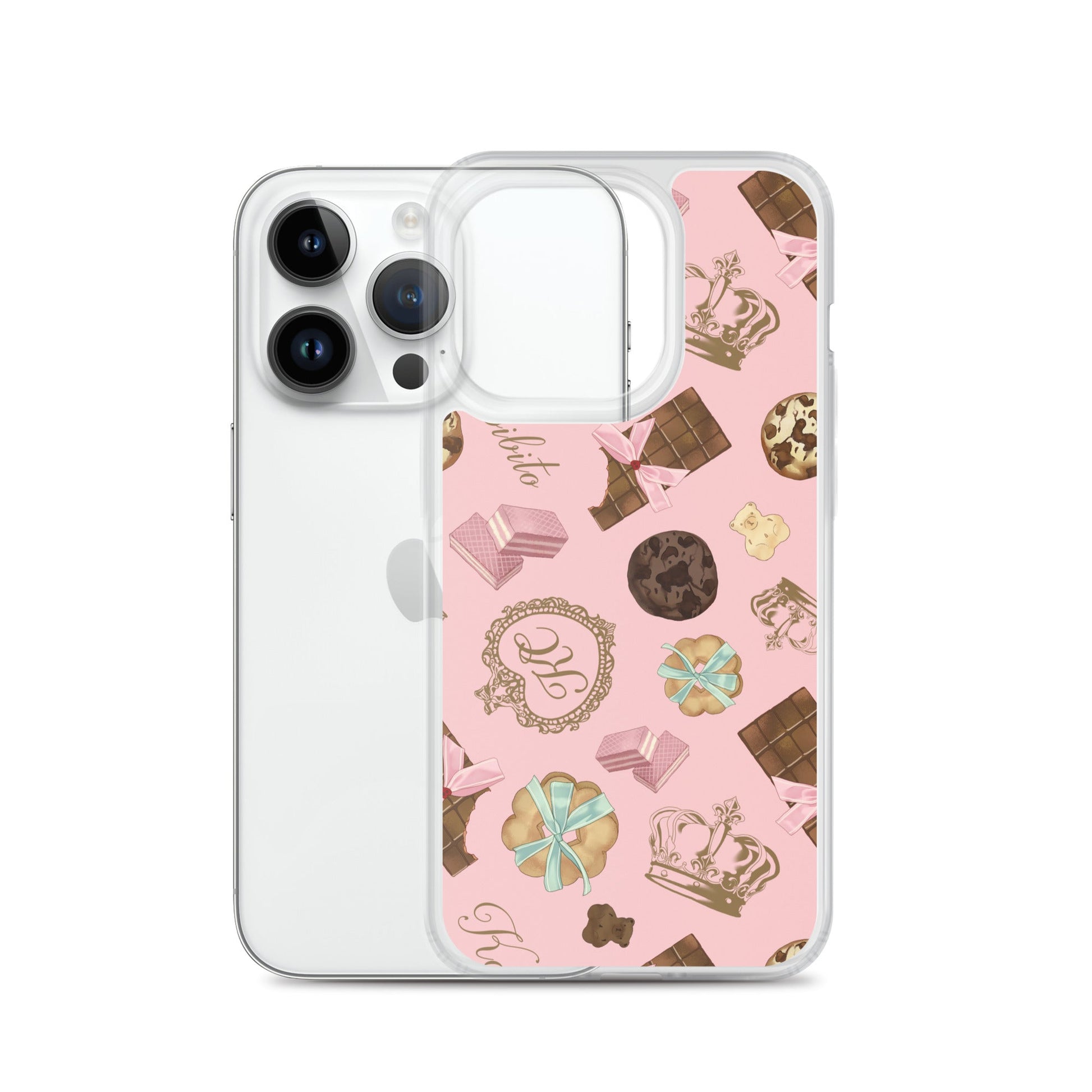 Stylish Royal Cookie iPhone® Clear Case with a cute design, offering protection from scratches and easy access to ports.