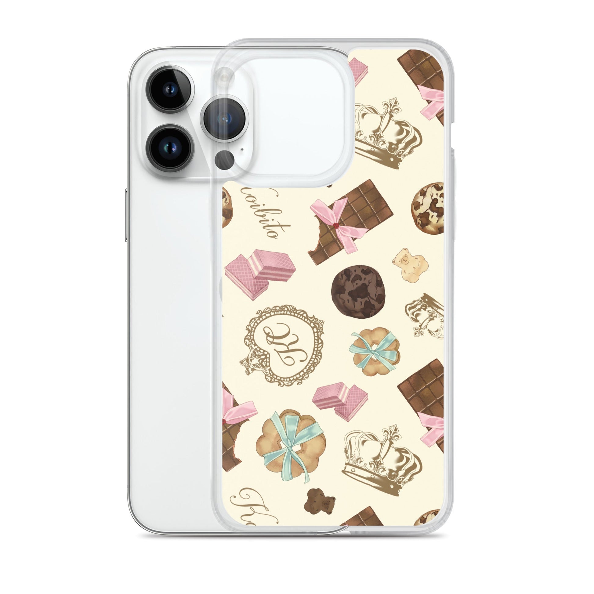 Royal Cookie iPhone® Clear Case showcases a charming cookie design, offering stylish protection and easy access to ports.