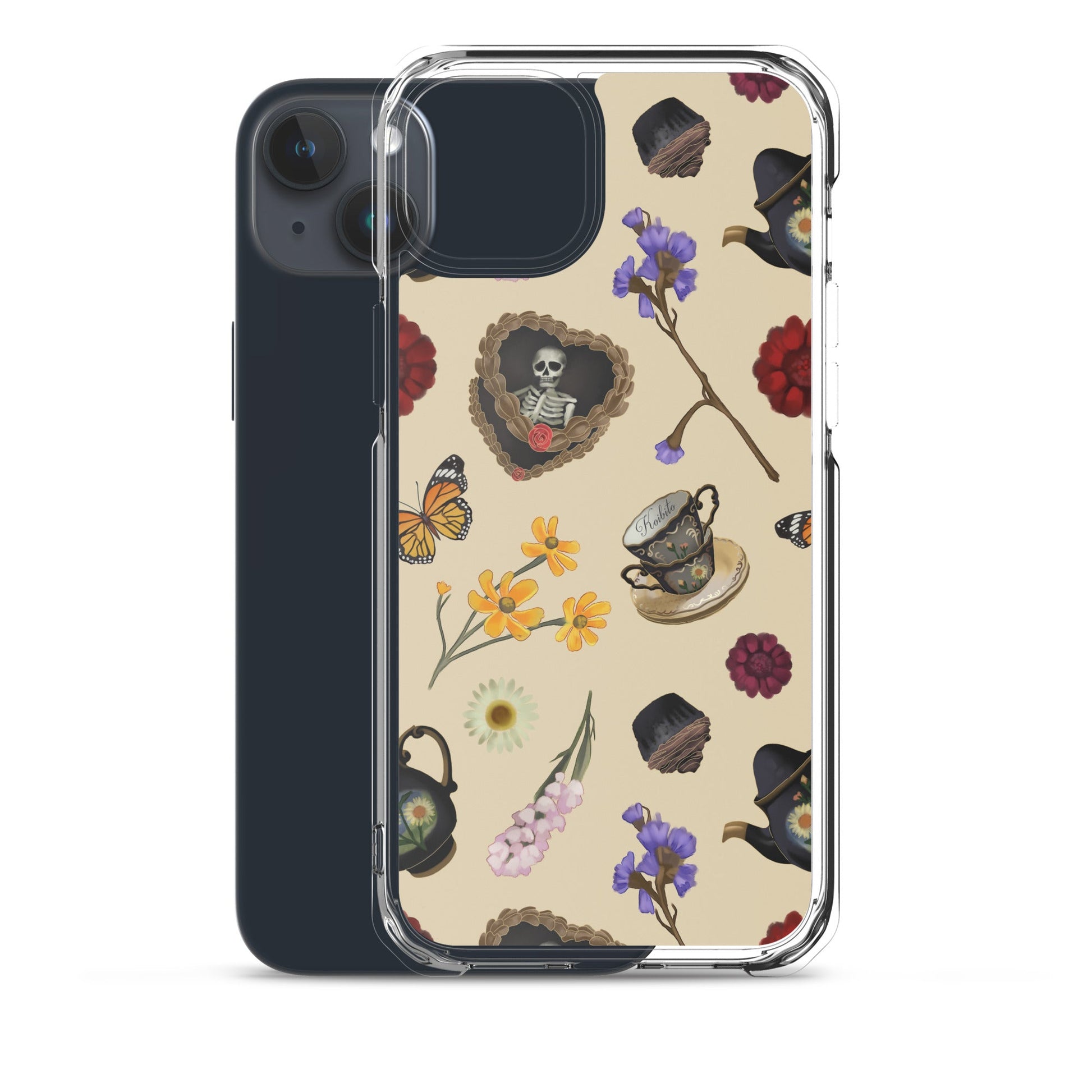 Gothic Tea Time iPhone® Clear Case features a unique design that protects against scratches and dirt. Perfect for style!