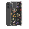 Stylish Gothic Tea Time iPhone® Clear Case featuring floral and skull designs, perfect for protection and style.