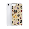 Gothic Tea Time iPhone® Clear Case featuring intricate design, offering sleek protection against everyday wear.
