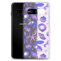 Stylish Sea Princess Samsung® Clear Case featuring seashells and stars, perfect for protecting your phone in style.