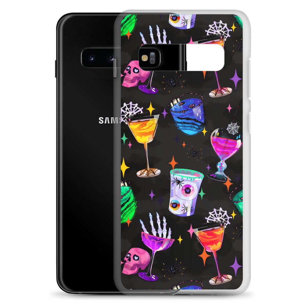 Sleek Monster Party Samsung® Clear Case featuring vibrant designs, offering protection from scratches and dirt.