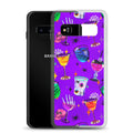 Protect your phone stylishly with the Monster Party Samsung® Clear Case featuring vibrant Halloween-themed designs.