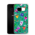 Stylish Monster Party Samsung® Clear Case featuring vibrant designs, offering protection against scratches and dirt.