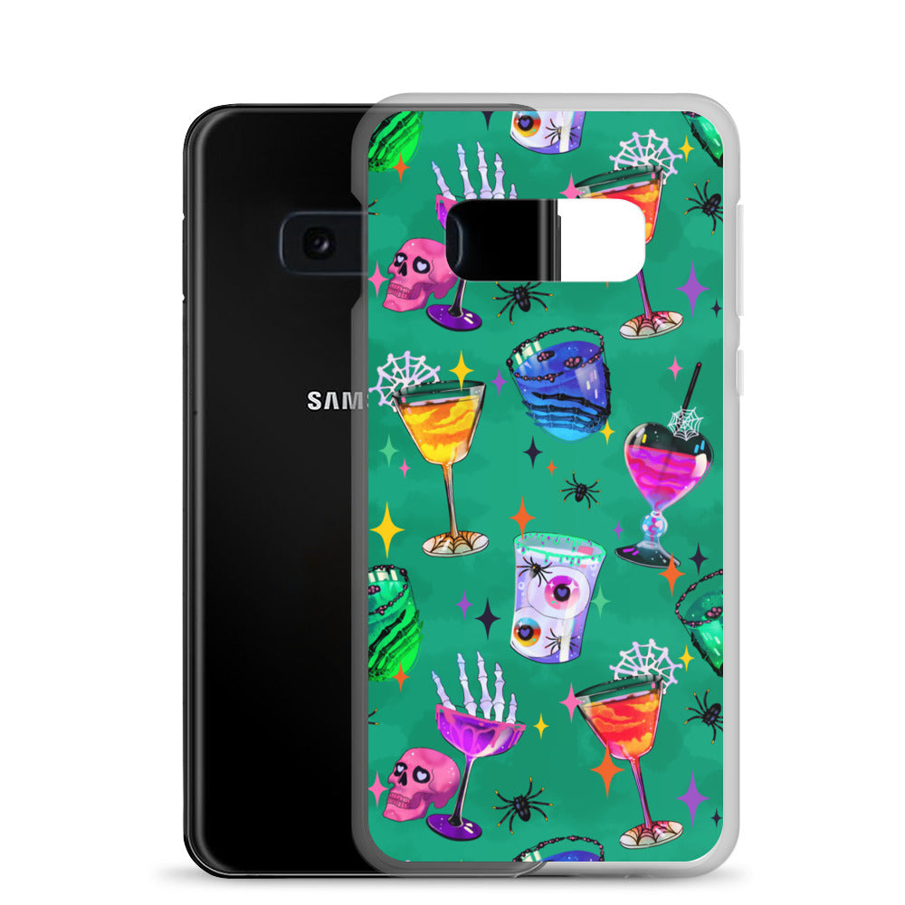 Stylish Monster Party Samsung® Clear Case featuring vibrant designs, offering protection against scratches and dirt.