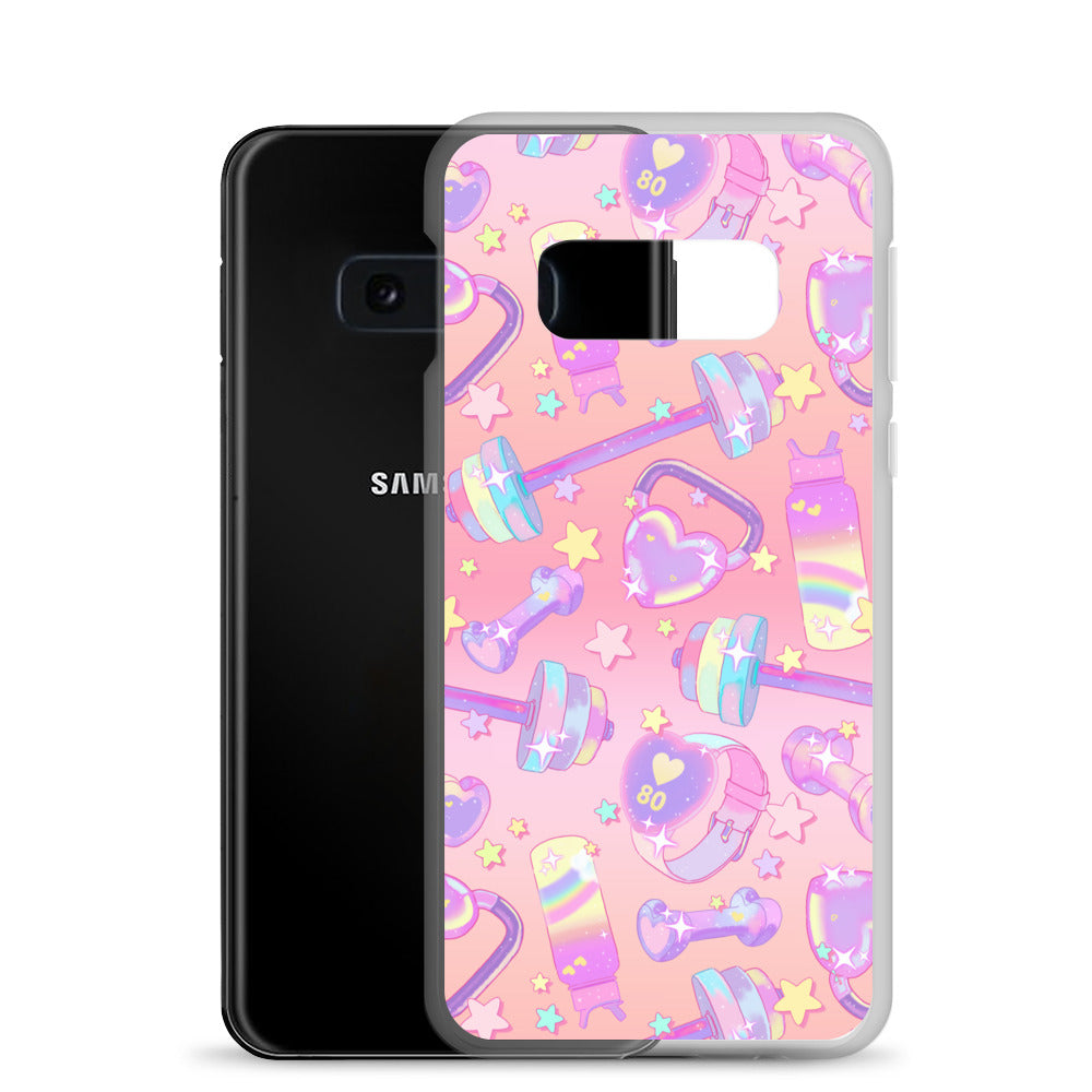 Stylish Glitter Gains Samsung® Clear Case offers protection with a solid back and flexible sides for easy handling.