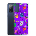Colorful Monster Party Samsung® Clear Case showcasing fun Halloween-themed designs, ideal for protection and style.