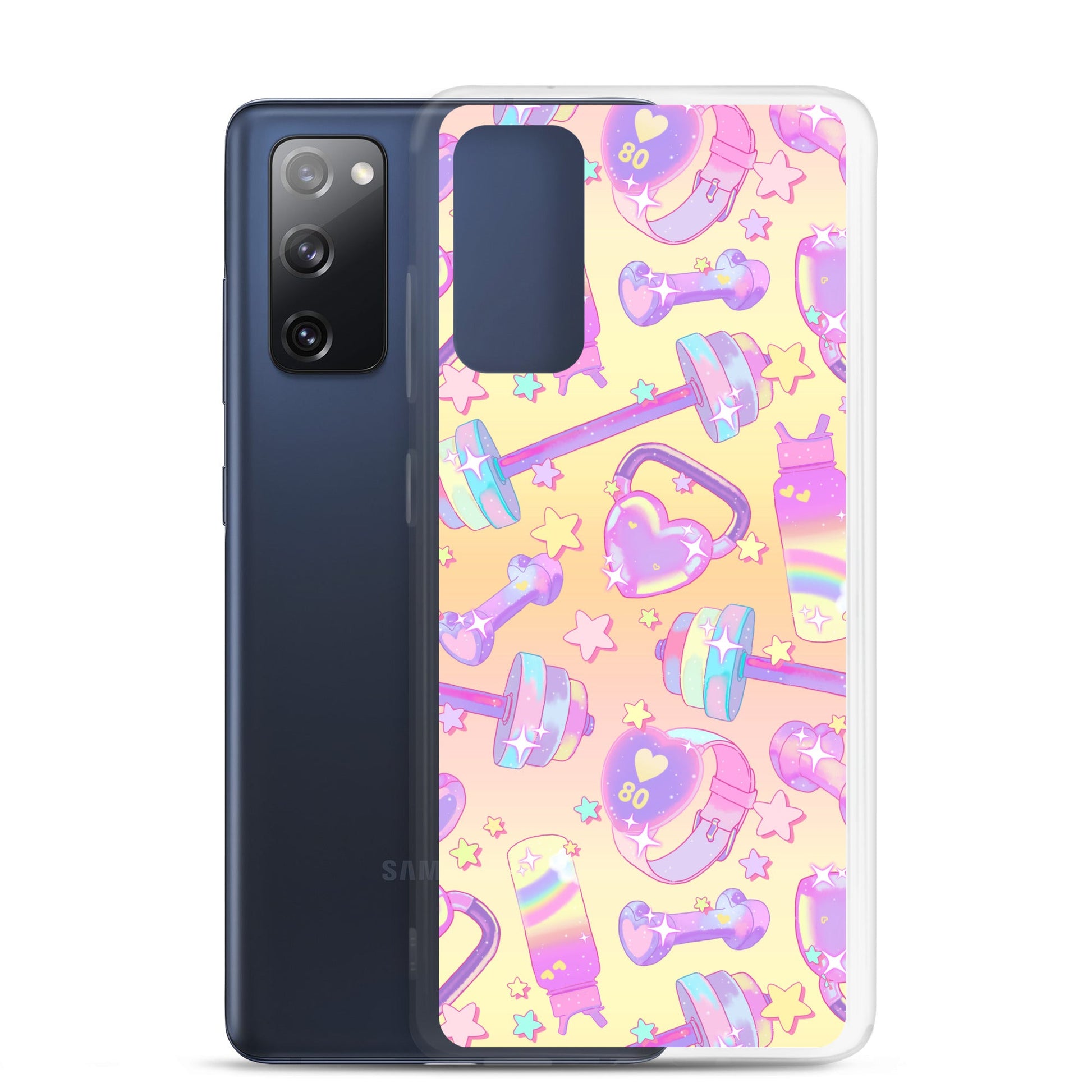 Protect your phone stylishly with the Glitter Gains Samsung® Clear Case, featuring a durable design and precise cuts.
