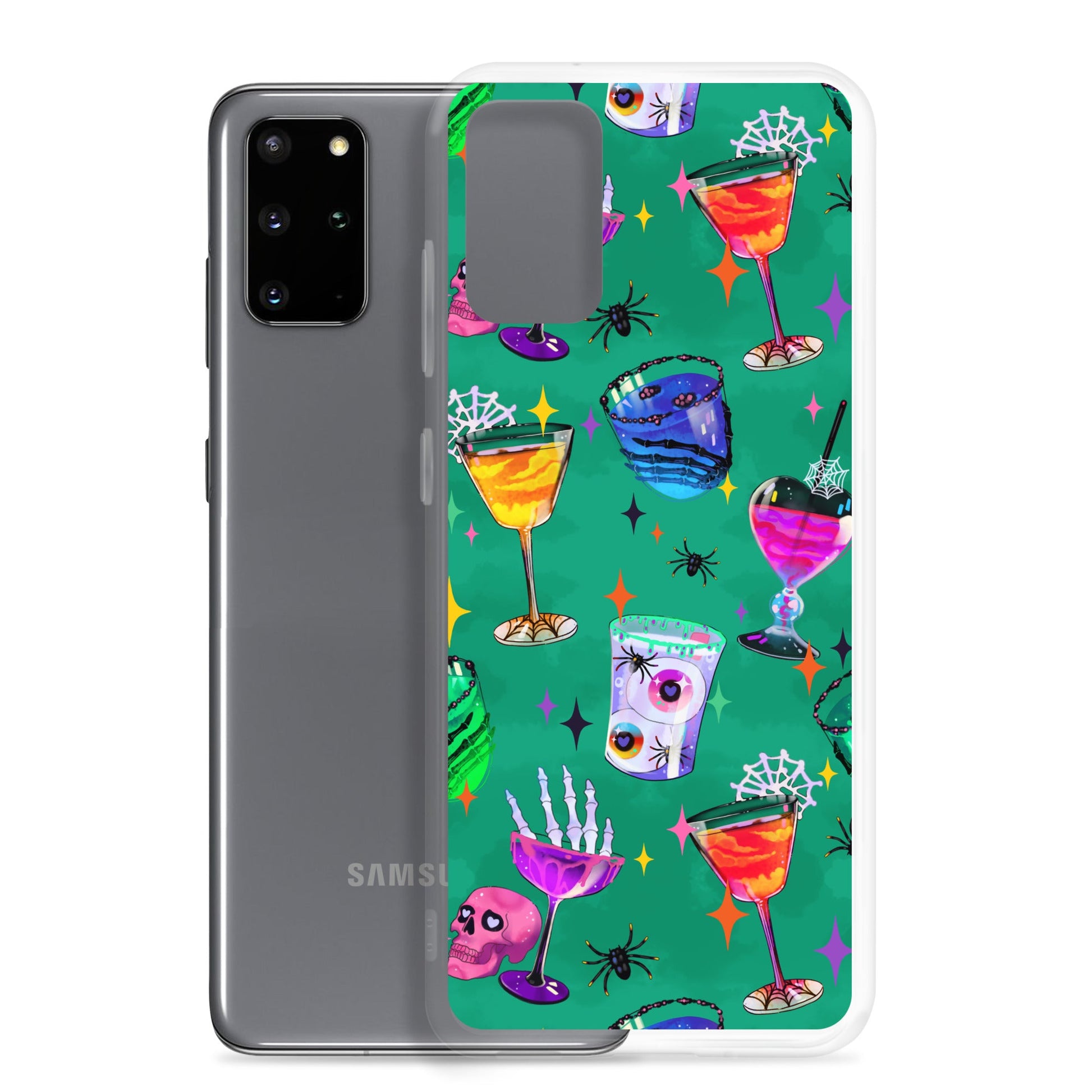Sleek Monster Party Samsung® Clear Case features vibrant designs, protecting your phone from scratches and dirt.