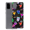 Sleek Monster Party Samsung® Clear Case showcasing vibrant designs, protects against scratches and dirt for your phone.