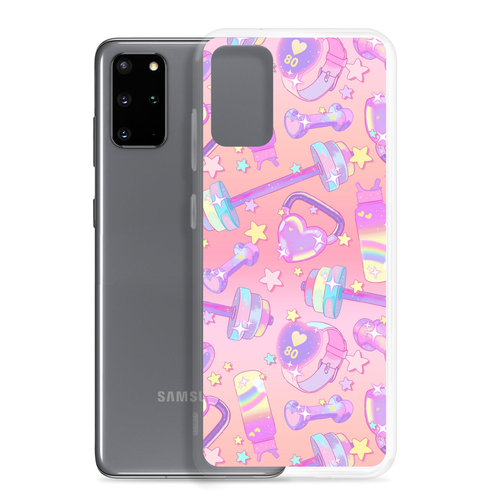 Stylish Glitter Gains Samsung® Clear Case features a solid back and flexible sides for ultimate phone protection.