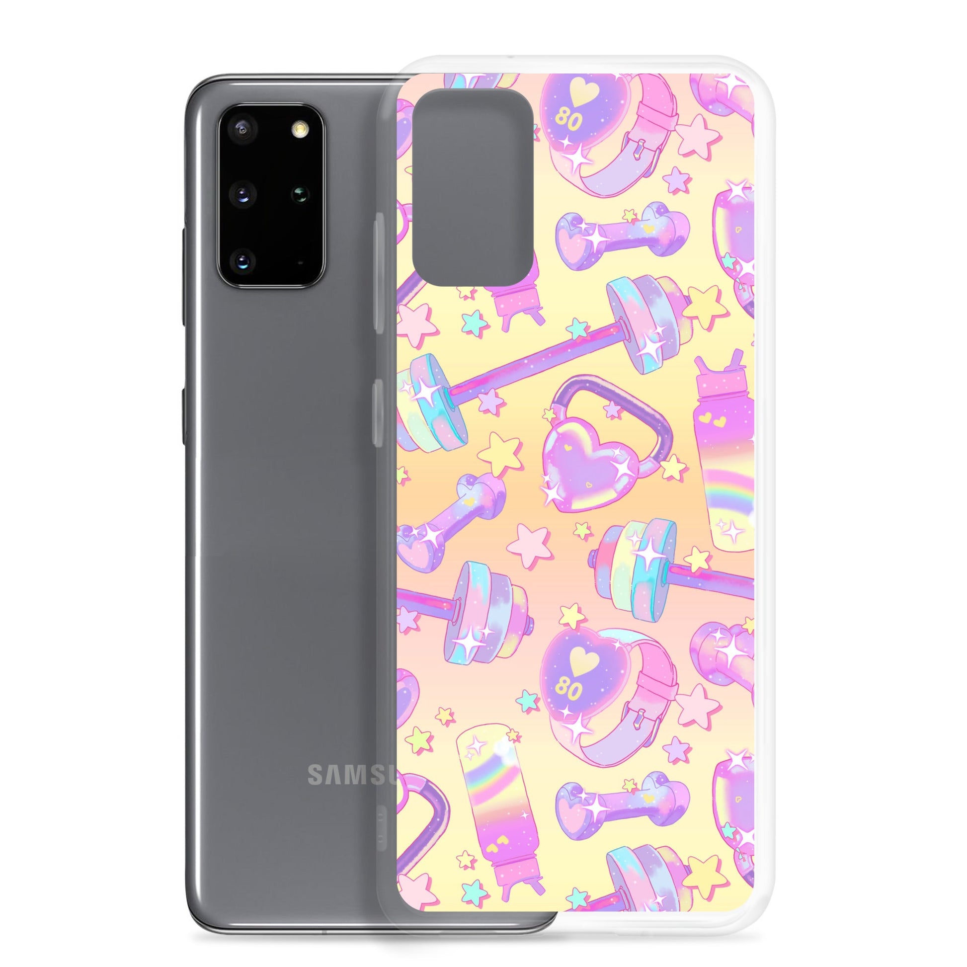 Protect your phone with the Glitter Gains Samsung® Clear Case, featuring a stylish design and precise cutouts.