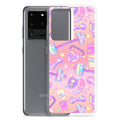 Protect your phone stylishly with the Glitter Gains Samsung® Clear Case featuring a vibrant design and precise cutouts.
