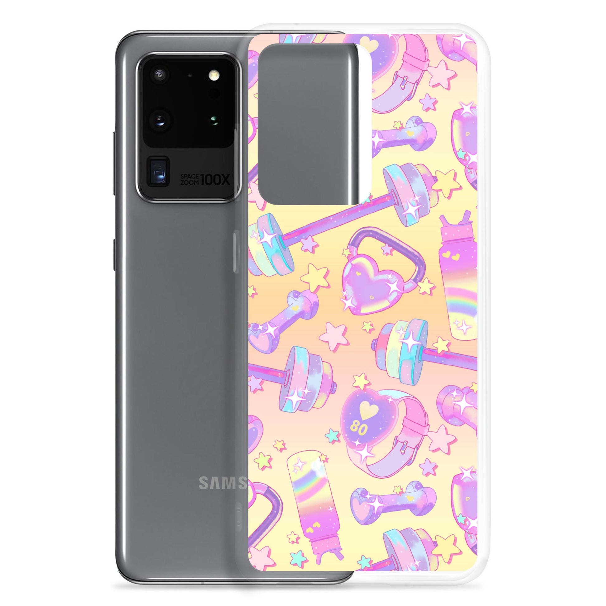 Sleek Glitter Gains Samsung® Clear Case with vibrant design, offering protection from scratches and dirt. Perfect fit!