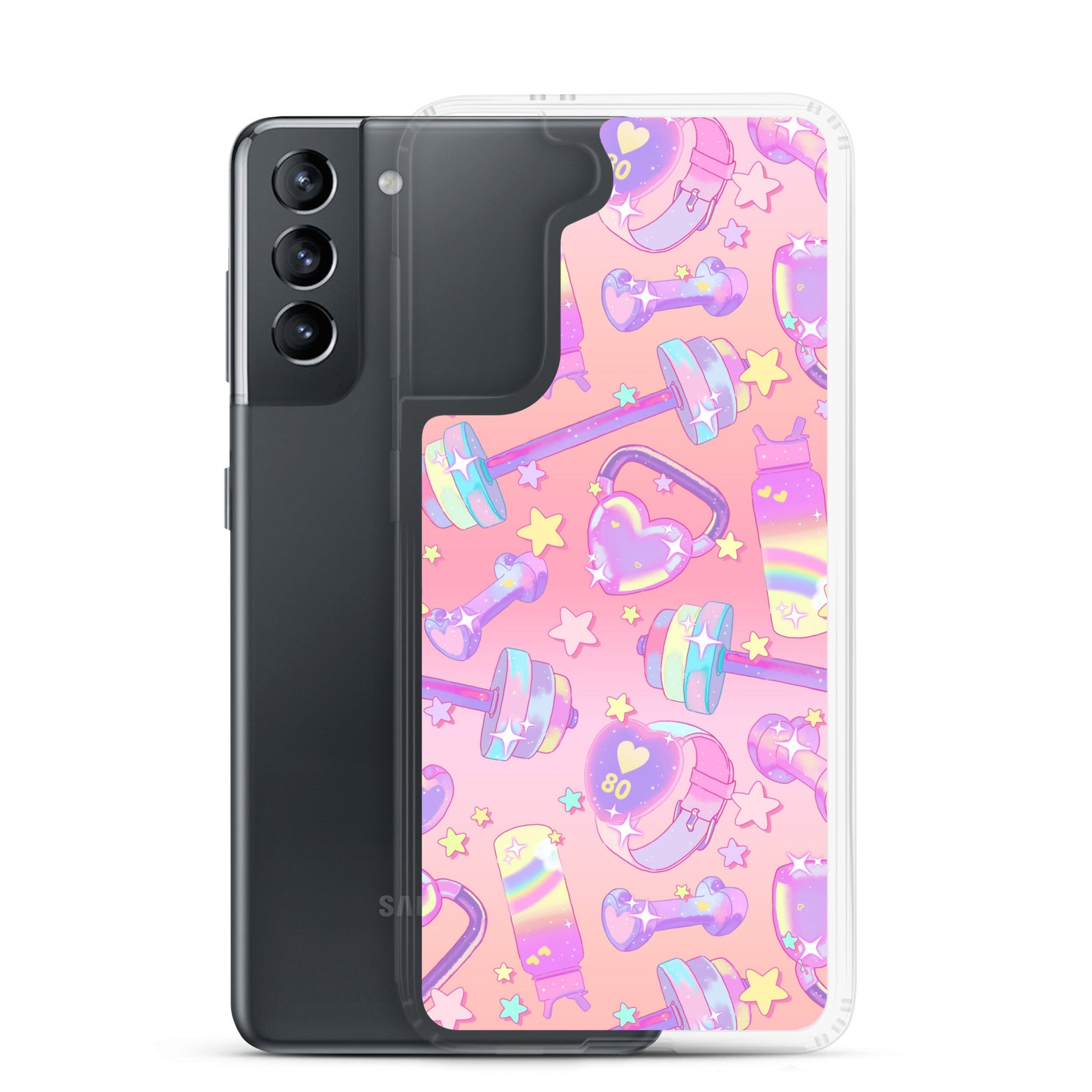 Protect your Samsung® with the Glitter Gains Samsung® Clear Case, showcasing a vibrant, stylish design and durable build.