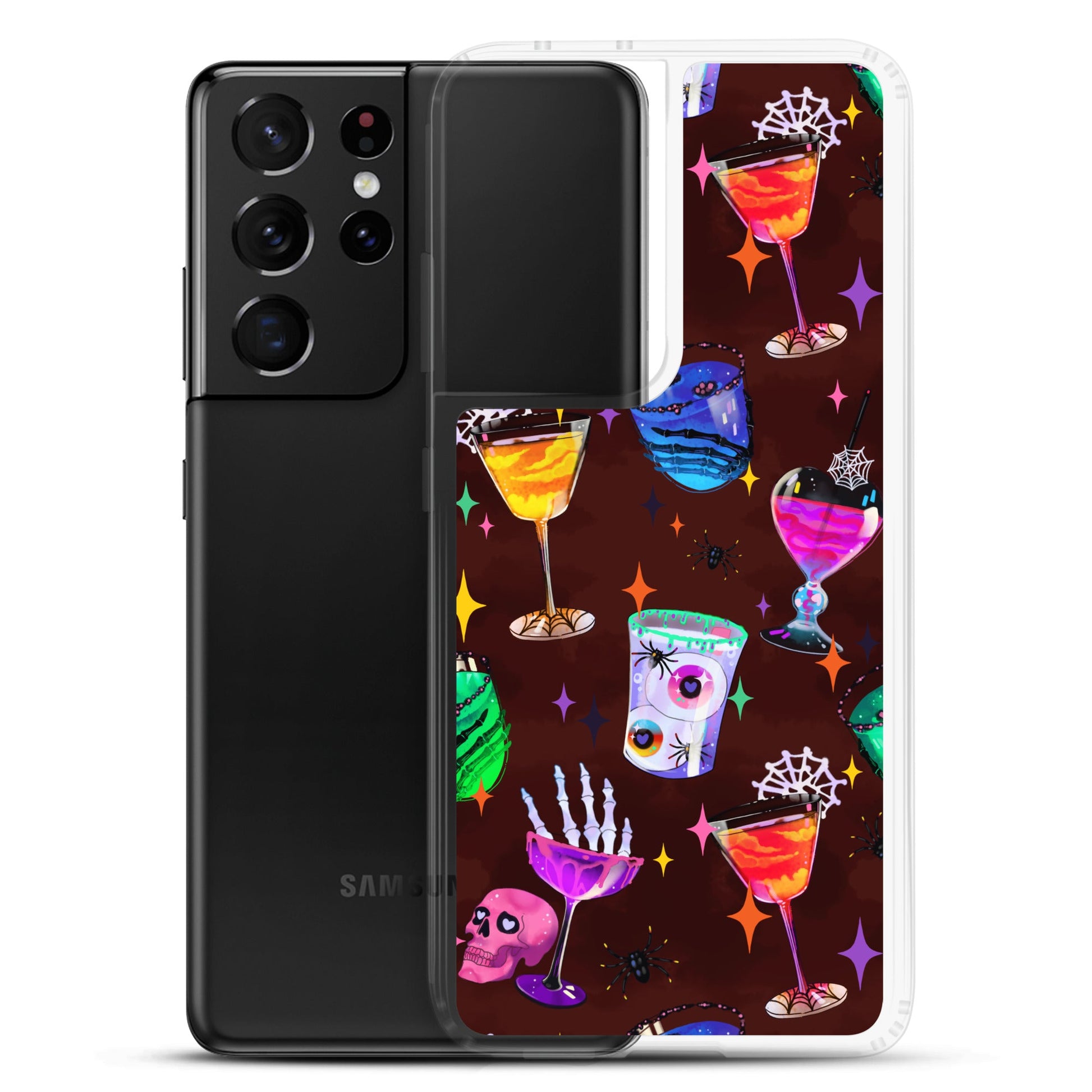 Colorful Monster Party Samsung® Clear Case featuring a protective design for Samsung® Galaxy S21 Ultra, stylish and functional.