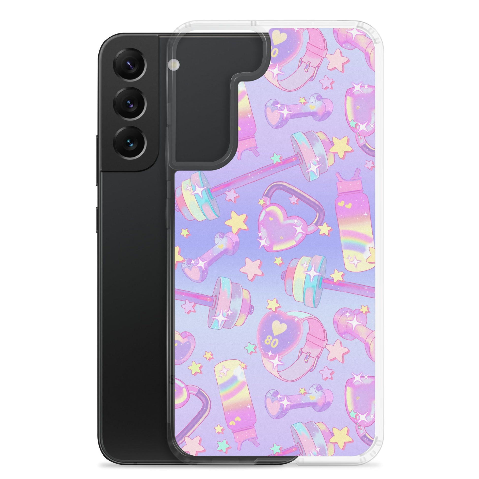 Stylish Glitter Gains Samsung® Clear Case showcases playful designs while offering protection from scratches and dirt.