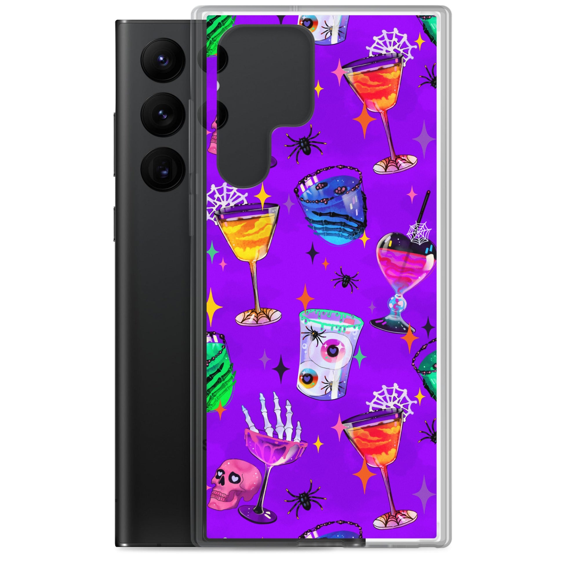 Colorful Monster Party Samsung® Clear Case features vibrant designs, protecting your phone with style and durability.