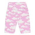 High-waisted Cloudy Sky Biker Shorts featuring a soft pastel cloud design, perfect for versatile styling and comfort.