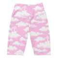 High-waisted Cloudy Sky Biker Shorts featuring a dreamy cloud print, perfect for versatile, comfortable outfits.