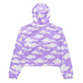 Lightweight Cloudy Sky cropped windbreaker with a dreamy cloud pattern, perfect for stylish outdoor adventures.