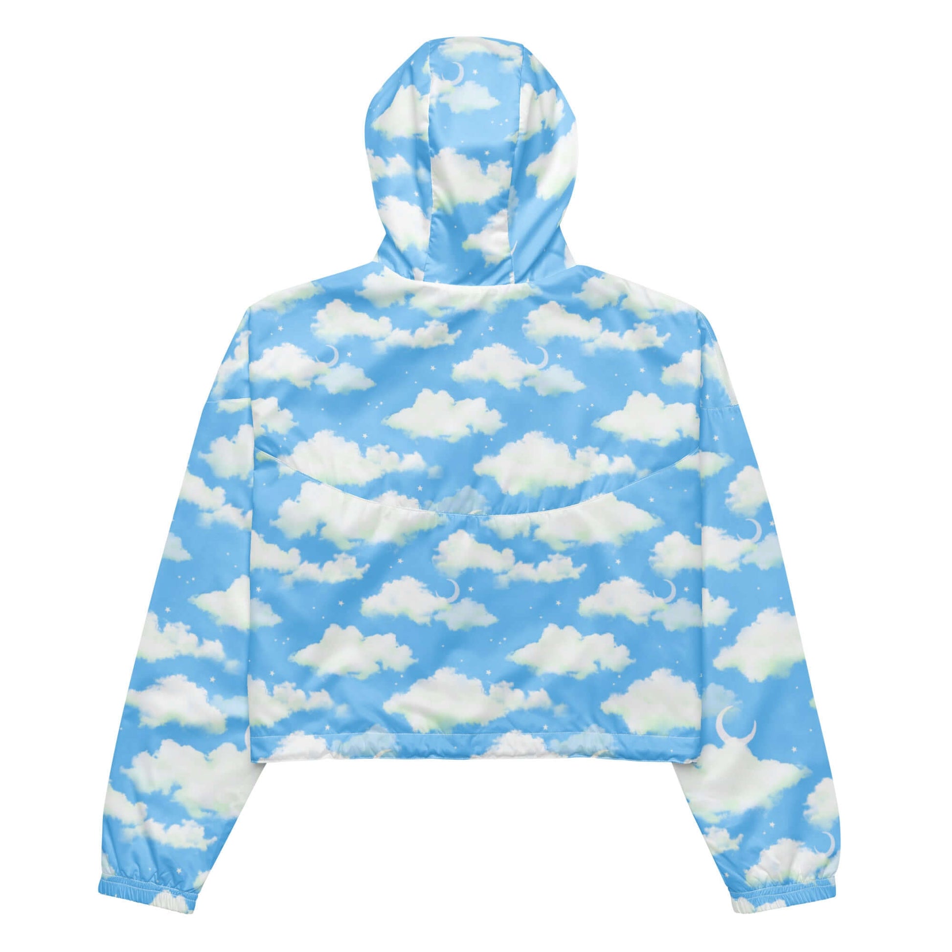 Lightweight and waterproof, the Cloudy Sky cropped windbreaker is perfect for stylish outdoor adventures.