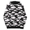 Stylish Cloudy Sky Hoodie featuring a dreamy black and white cloud design, perfect for any casual outfit.