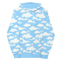 Bright blue Cloudy Sky Hoodie featuring soft fabric and a dreamy cloud design, perfect for cozy comfort.