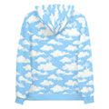 Unisex Cloudy Sky Hoodie features a dreamy blue design with fluffy clouds, perfect for cozy comfort and style.