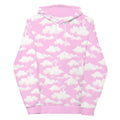 Dreamy pink Cloudy Sky Hoodie featuring soft clouds, perfect for cozying up in style. Ideal for every casual outing.