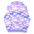 Dreamy Cloudy Sky Hoodie in a vibrant purple gradient, perfect for a cozy and stylish look.