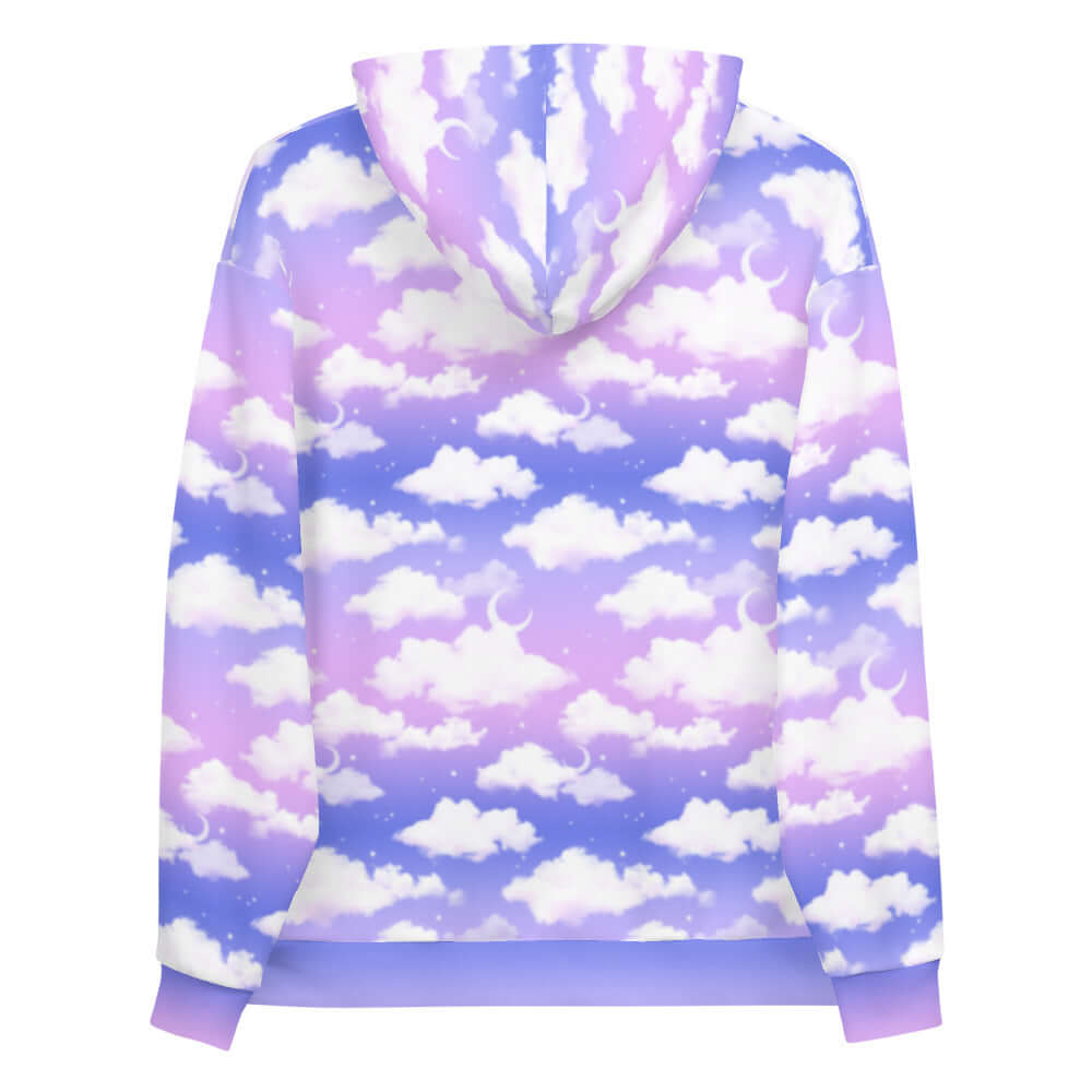 Dreamy Cloudy Sky Hoodie in a vibrant purple gradient, perfect for a comfy and stylish look. Ideal for any occasion!