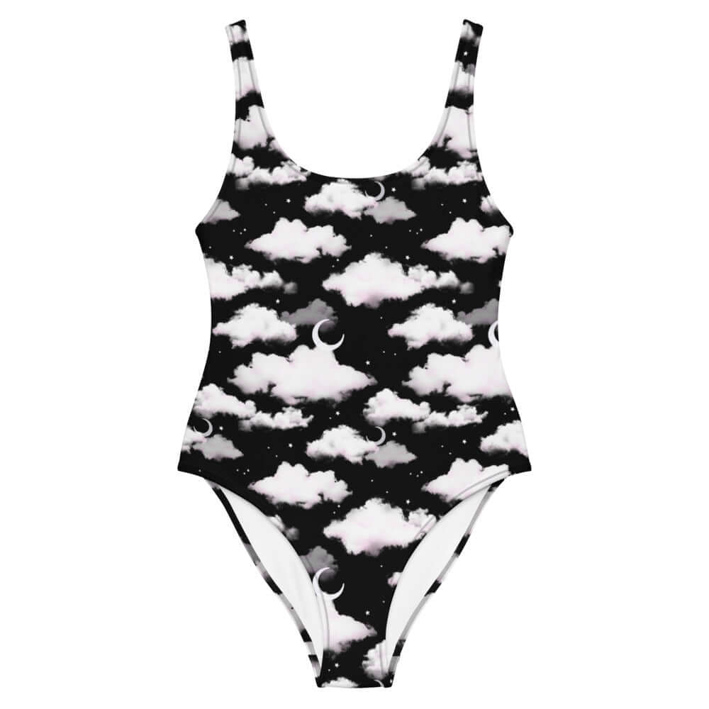 Stylish Cloudy Sky One-Piece Swimsuit featuring a dreamy cloud pattern, perfect for all figures and summer fun.