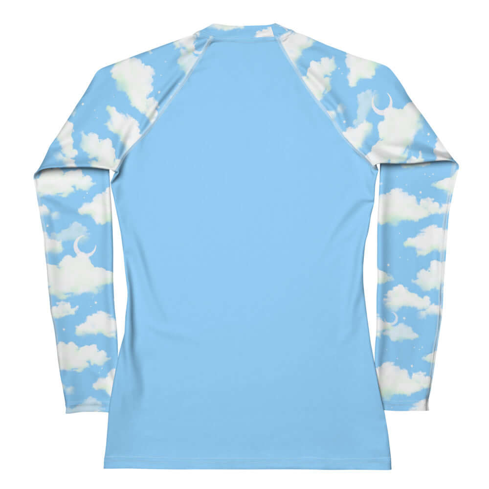 Stylish Cloudy Sky Rash Guard with a smooth fit, ideal for sun protection during active sports and outdoor adventures.