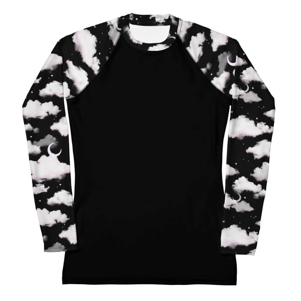 Stylish Cloudy Sky Rash Guard with long sleeves, offering sun protection and comfort for active lifestyles.