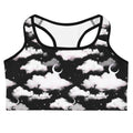 Stylish Cloudy Sky Sports bra featuring a chic cloud print, perfect for yoga sessions at any intensity.