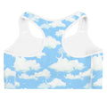 Stylish Cloudy Sky Sports bra featuring a whimsical cloud design, perfect for yoga and comfort during workouts.
