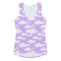 Soft and stylish, the Cloudy Sky Tank Top features a dreamy purple cloud design, perfect for summer outings.