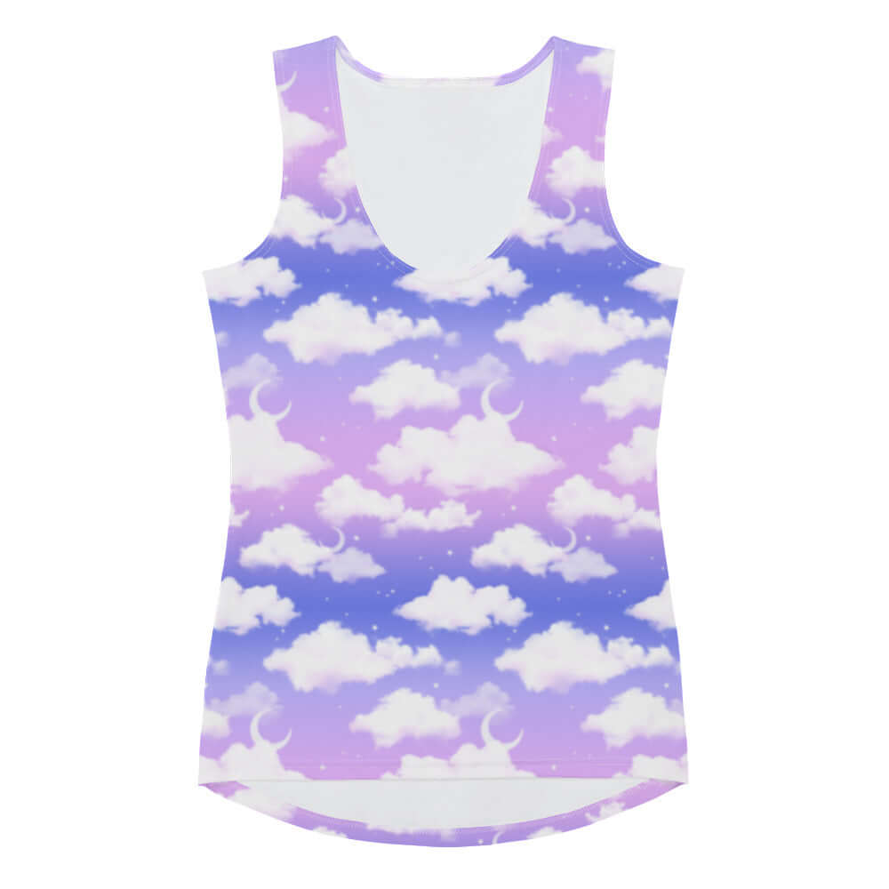 Stylish Cloudy Sky Tank Top featuring soft fabric and a versatile design, perfect for summer outings or workouts.