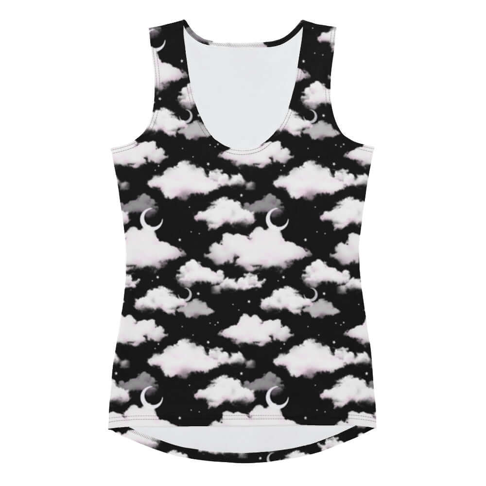 Stylish Cloudy Sky Tank Top featuring a soft fabric and versatile design, perfect for summer outfits or workouts.