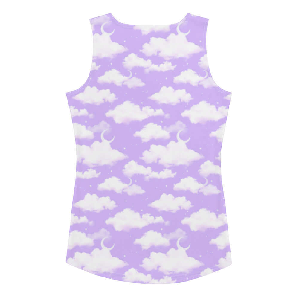 Soft and stylish Cloudy Sky Tank Top in lavender, perfect for summer outings or gym sessions.