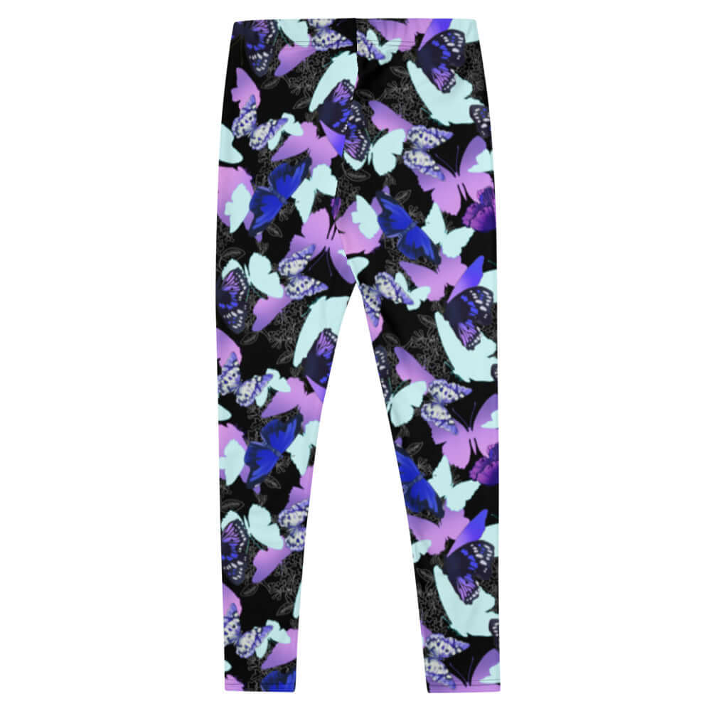 Colorful Butterfly Leggings featuring vibrant butterfly silhouettes, perfect for a stylish outfit from head to toe.