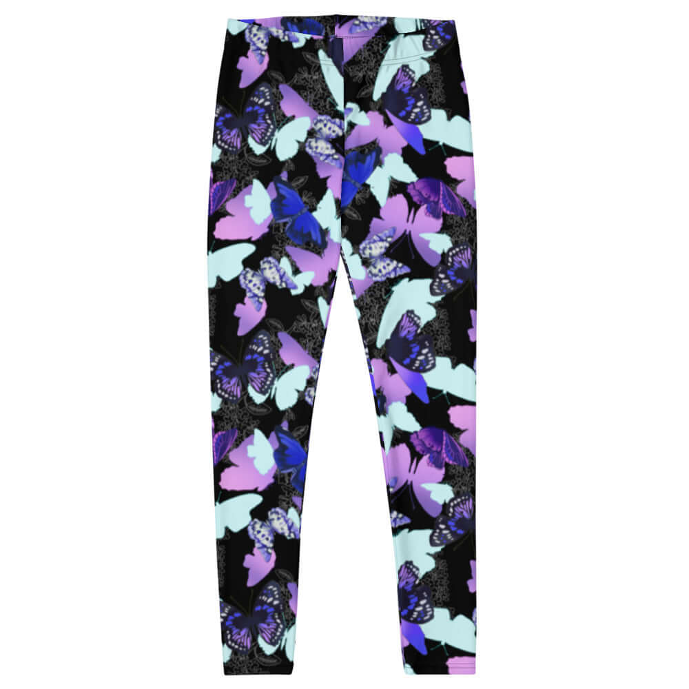 Colorful Butterfly Leggings adorned with vibrant butterfly silhouettes, perfect for a stylish, unique look.