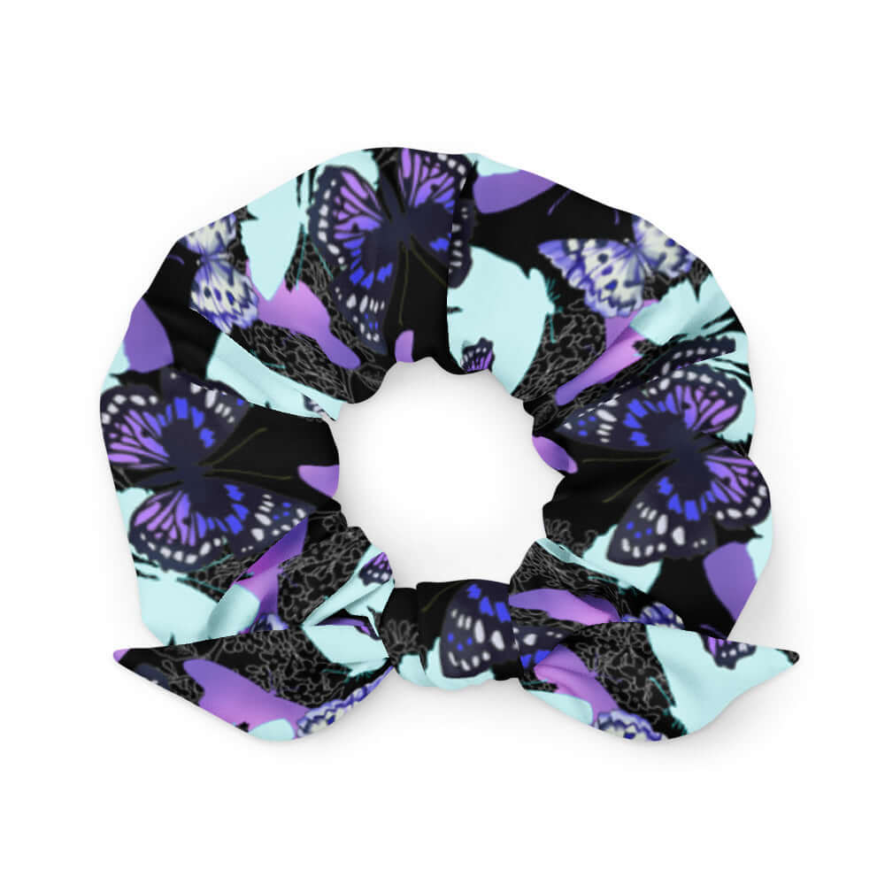 Trendy Butterfly Scrunchie featuring vibrant butterfly prints to brighten your hair accessories collection.