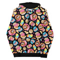 Colorful Pan Dulce Hoodie featuring vibrant baked goods print, perfect for those who love sweet comfort everywhere.