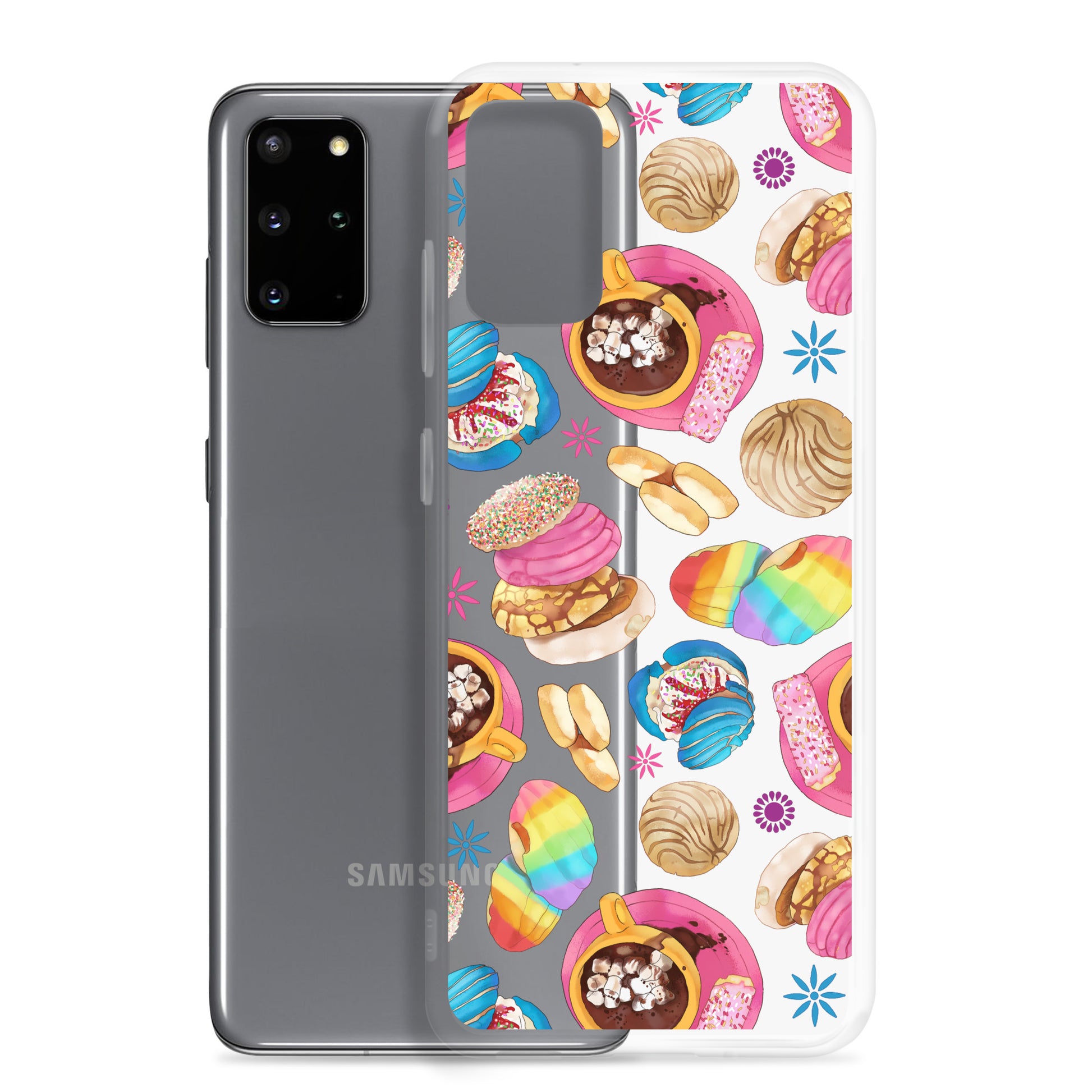 Colorful Pan Dulce Samsung® Clear Case designed for Samsung Galaxy, protecting against scratches and dirt. Perfect for bakers!