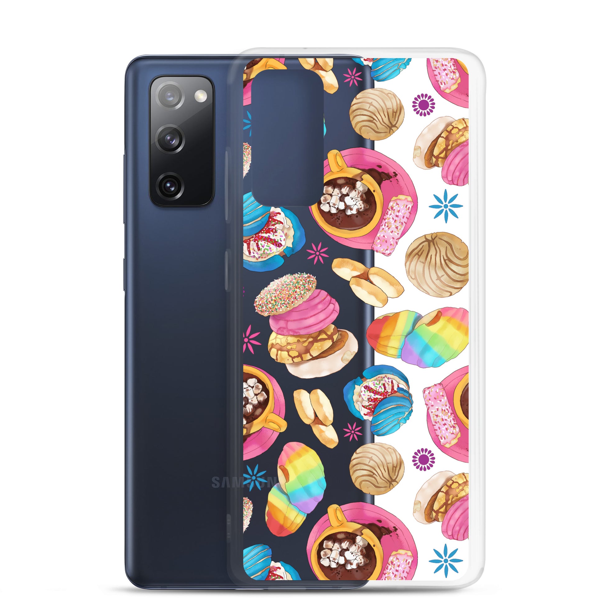 Colorful Pan Dulce Samsung® Clear Case showcases delightful baked treats, protecting your phone in style.