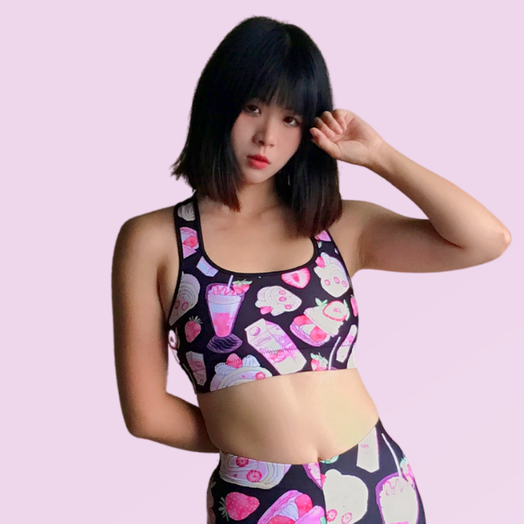 Kawaii Clothing Strawberry Sports Bra Koibito Clothing