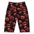 Stylish Enchanted Rose Biker Shorts with vibrant floral pattern, perfect for lounging or active wear.